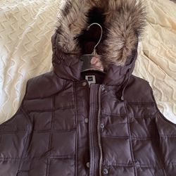 Gap Quilted Down Vest W/ Hood 