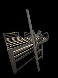 Twin over full bunk bed with stairs