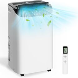 12,000 BTU Portable Air Conditioner Cools Up to 500 Sq.Ft, 3-IN-1 Energy Efficient Portable AC Unit with Remote Control & Installation Kits for Large 