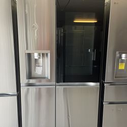 LG 27 cu.ft. Smart Side-By-Side InstaView Door-in-Door Refrigerator with Craft Ice in Stainless Stee