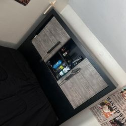 Twin Size Bed with Storage In Headboard/Drawers Underneath