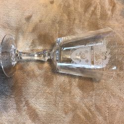 Bleikristall Lead Crystal Vintage, Engraved Wine Glass with Coat of Arms