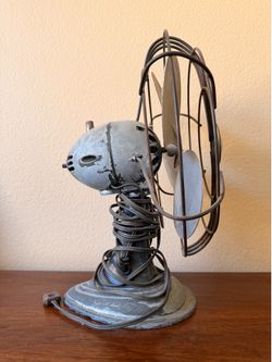 🌬️ Vintage Antique 1950s Westinghouse Electric Oscillating Metal Desk Table Fan