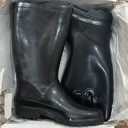 Sugar Robby Black Rain Boots Size 8M M1093