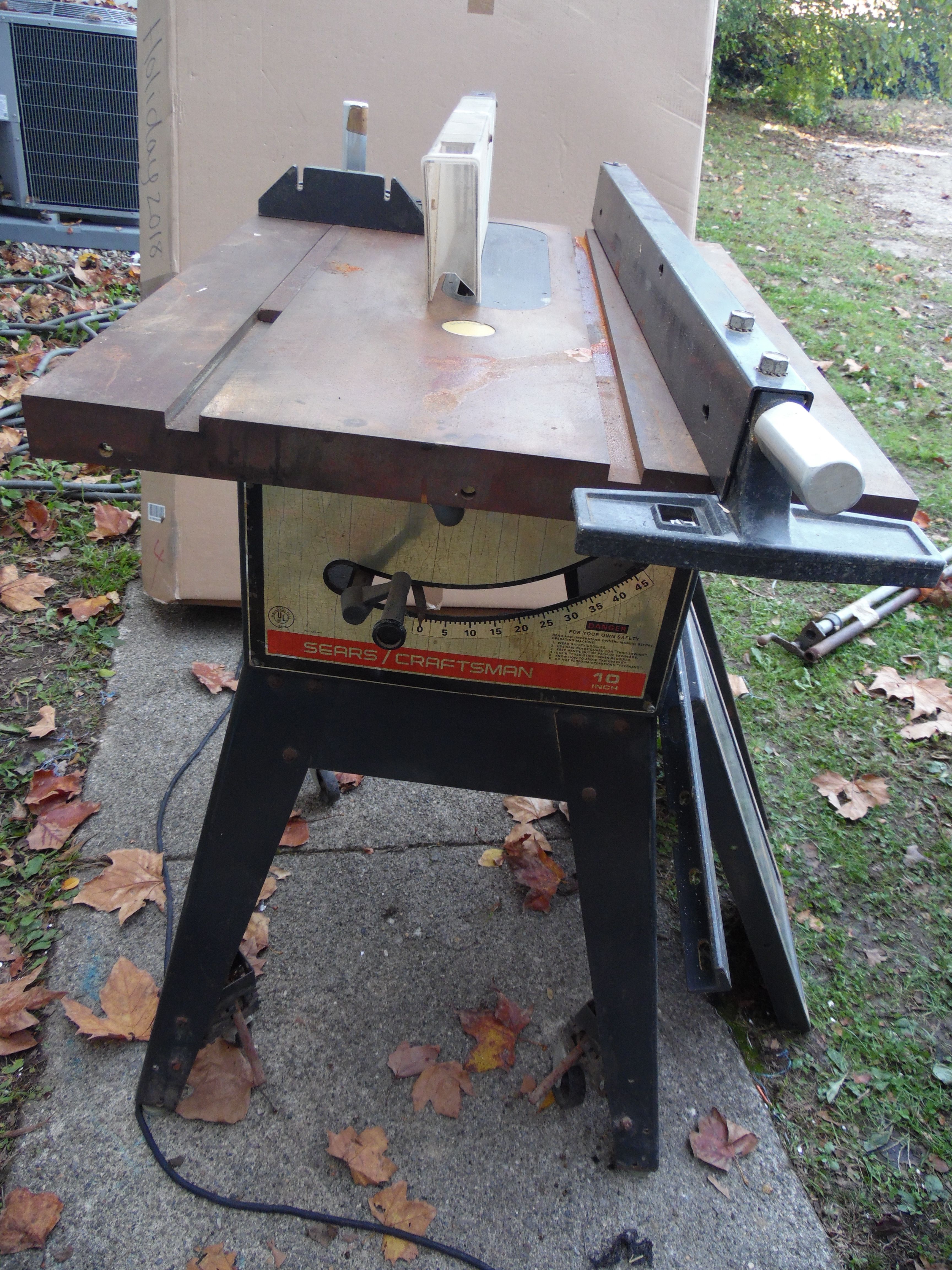 Sears Craftsman 113298470 VTG Steel Table Saw & Motor 113.19706 1/3 Hp 1725 Rpm 115/230 V USA Made