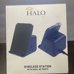 HALO Wireless Charging Pad with 3 USB Ports & 2 AC Outlets