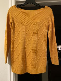 Gold off the shoulder sweater