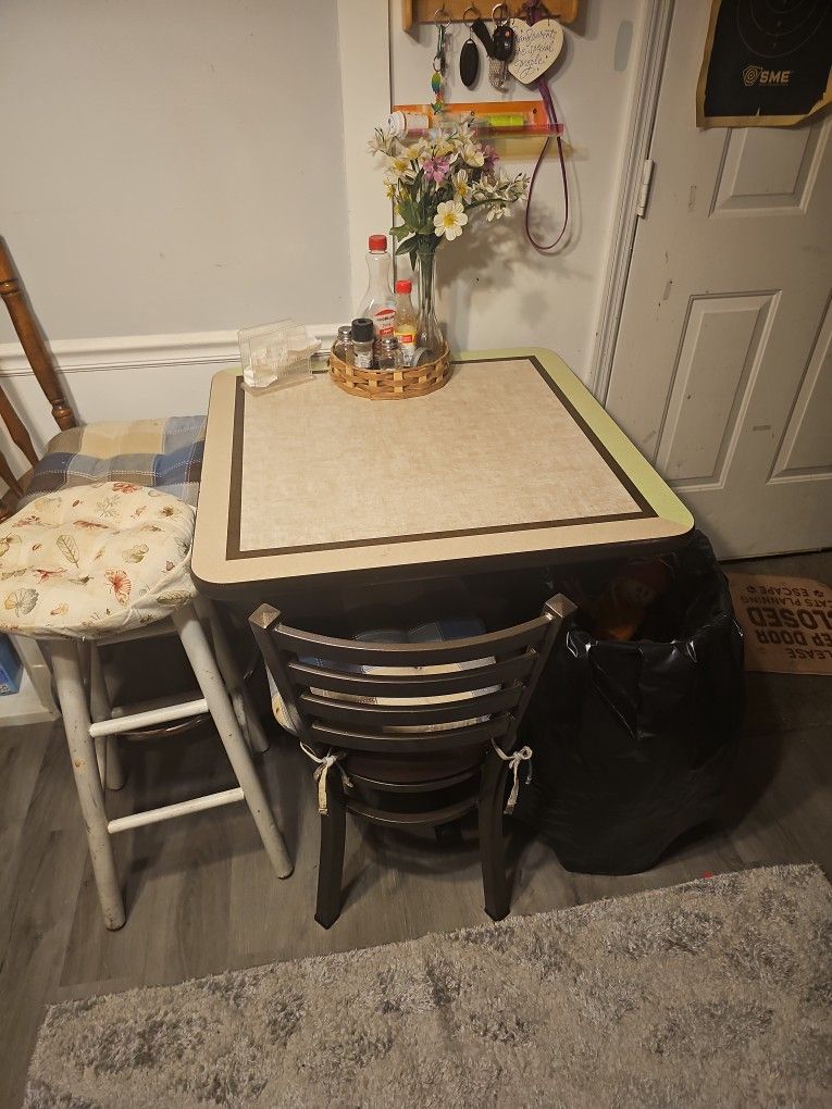 Small Table & 1 Metal Chair -- From A Restaurant