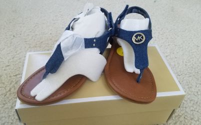 NWT Girls Michael Kors denim thong sandals Size 1