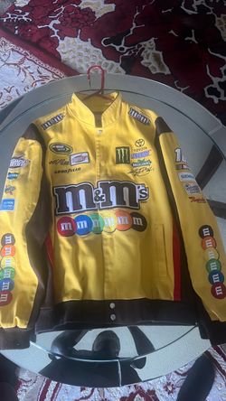 Mostly yellow,brown, NASCAR m&m jacket