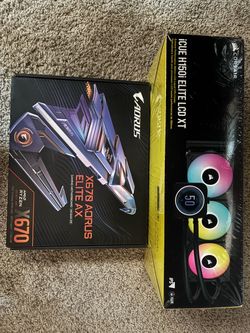 DDR5 supported Gigabyte X670 Aorus Elite AX Motherboard/Corsair iCUE H150i Elite LCD XT 360mm AlO