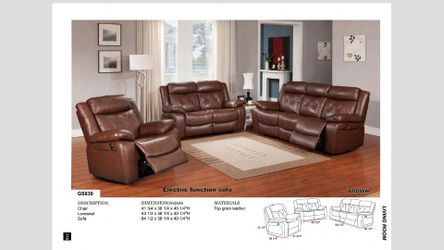 Reclining sofa love combo with matching chair