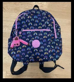 Kipling Rainbow Scatter Pattern Backpack New