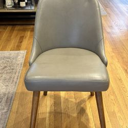 West Elm Leather Mid Century Dining Chairs (2 Chairs)