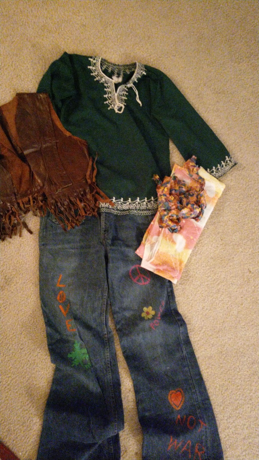 Women's size medium hippie 60's flower child Halloween costume