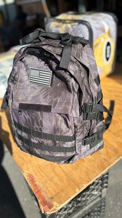 Tactical Backpack Dark Camo with US Flag Patch✅✅🔥🔥🇺🇸🇺🇸