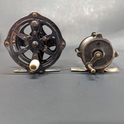 Two Vintage Unbranded Fly Fishing Reels - Restore or Display Pieces 