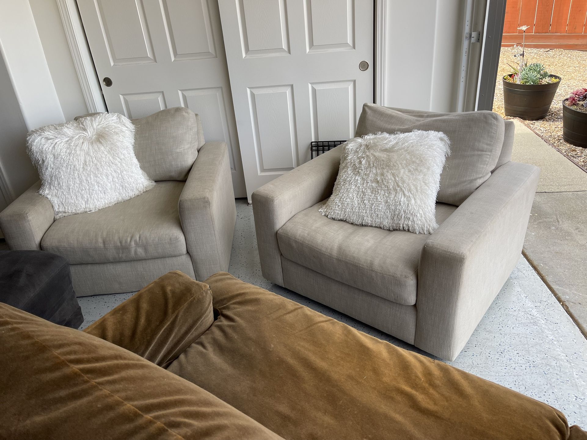 Restoration Hardware Sofa Chair Set Downfilled 