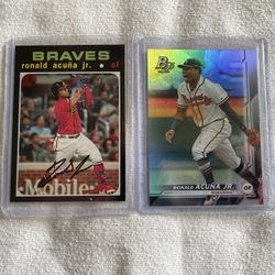 Pair Of Ronald Acuna Jr Baseball Cards