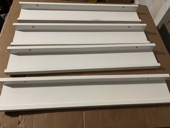White Wall Floating Shelves Set of 4