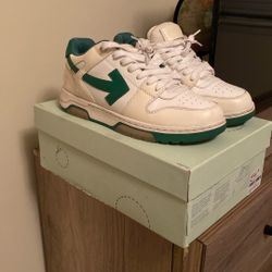OUT OF OFFICE CALF LEATHER DARK GREEN/WHITE  OFF-WHITE