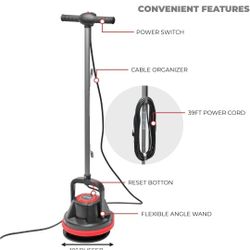 10" Heavy Duty Commercial Pad Polisher Orbiter Hard Floor BuffCleaner Machine, Wide Cleaning Path Floor Cleaning, 39ft Cord

