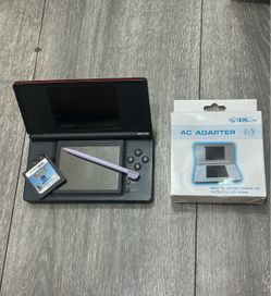 Nintendo DS Lite Crimson Red with Charger, and Game