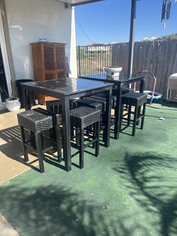 Bar table and stools