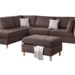 Sectional With Ottoman Set 