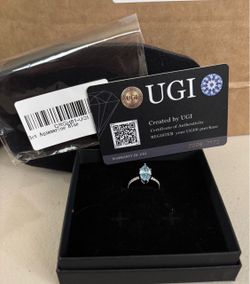 UGI STERLING SILVER 3ct Aquamarine Blue Marquise Cut Ring Silver & Blue Size 6