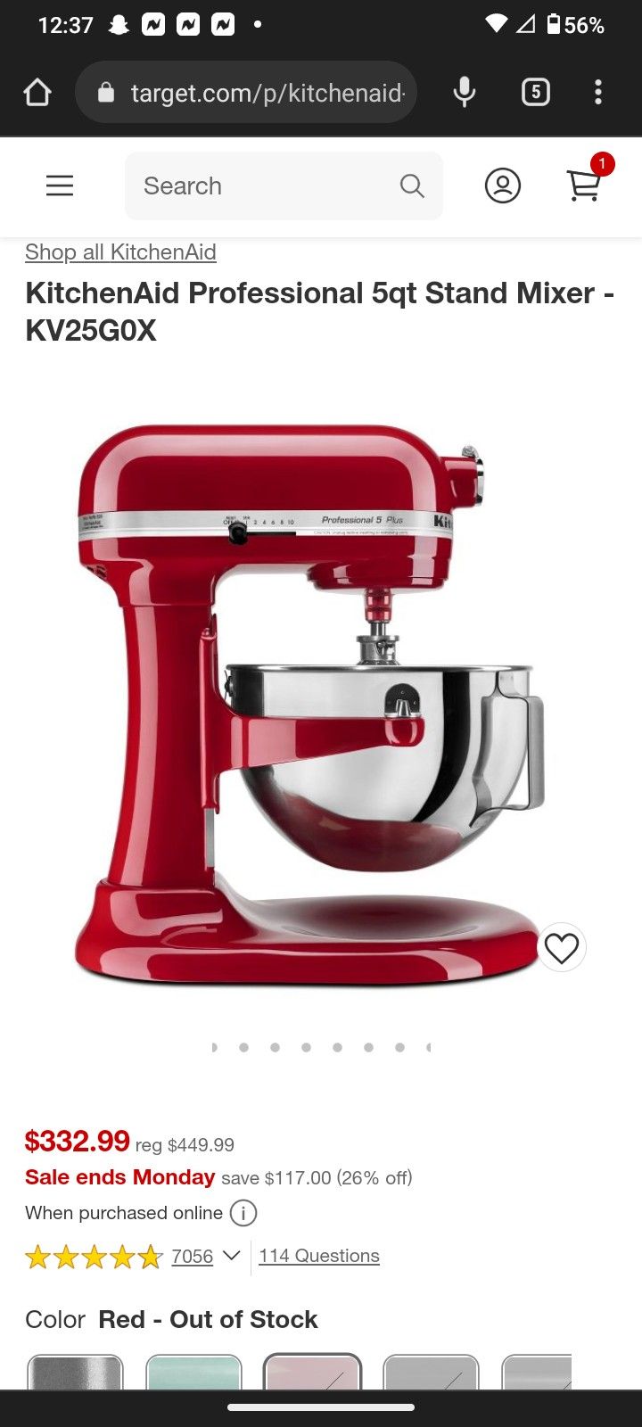 KitchenAid Mixer Green " Mint Green"