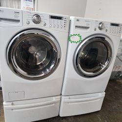 LG SET STEAM WASHER AND GAS DRYER LARGE 