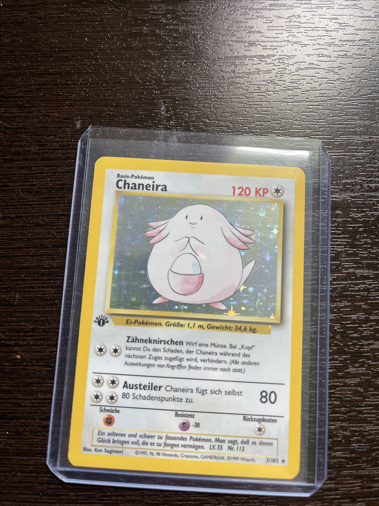 Pokemon 1st Edition German Base Holo Chansey Chaneira 3/102 Rare