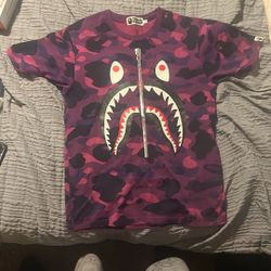 A Bathing Ape Men's Camo Shark-Print Cotton-Jersey T-Shirt