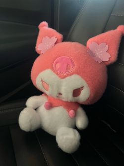 Cute Pink Kuromi Plushie w/ Cherry Blossom Ears