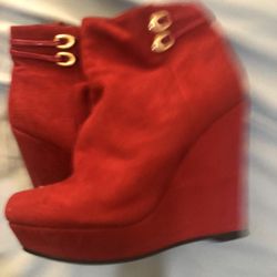 Red Boots Size 8 Wear( Twice Only)