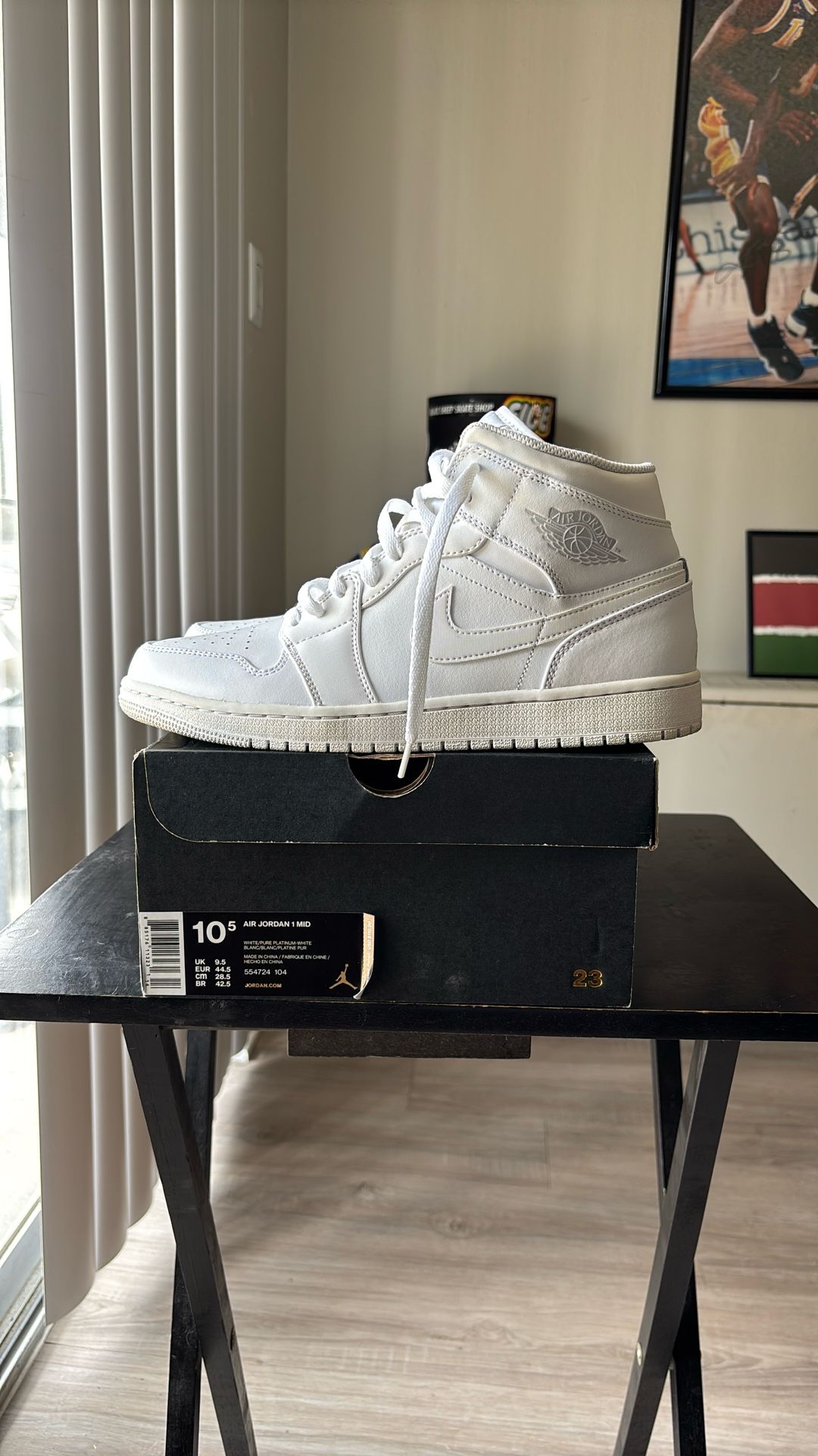 Jordan 1 Mid (2017) - Used, Size 10.5