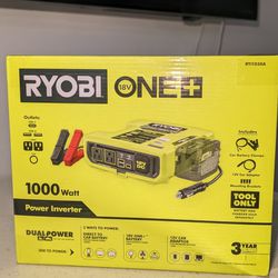 STILL IN BOX! RYOBI ONE+ 18V 1000-Watt Max 12V Automotive Power Inverter with DualUSB Ports