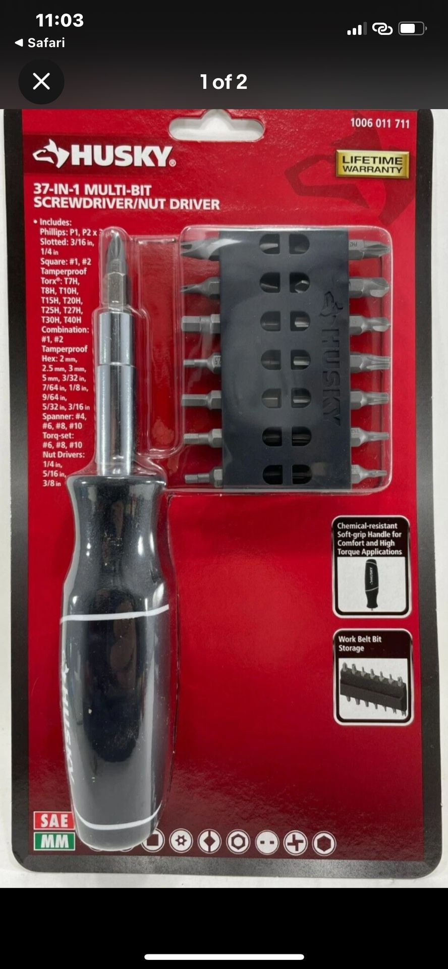 HUSKY - 232360180 - Multi-Bit Screwdriver with 37 Tips