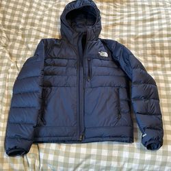 Navy North Face Hooded Puffer