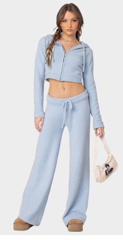 Edikted Plush Pants And Jacket Set