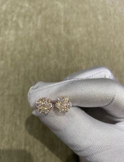 Gold Crystal Cluster Stud Earrings - Sparkling MultiColor