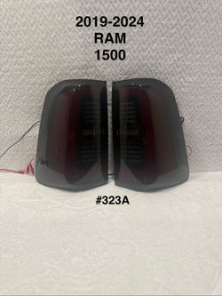 2019 TO 2024 Dodge RAM 1500 Tail Light w/ Sequential Turn Signal LED Strip and LED Side Marker Brake Reverse (Matte Black Housing / Smoked Lens)