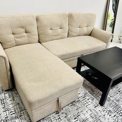 Sofabed w/h Storage (82"W) Sectional Couch convertible to Bed