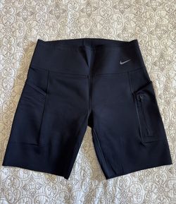 Nike Womens Size Large Dri-Fit Womens Black Biker Shorts Gym Athletic Running