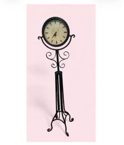 Decorative Wrought Iron Floor Standing Clock