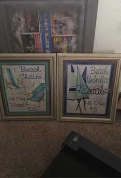 Framed beach art