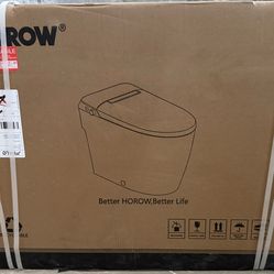 HOROW HR-T30 Non-Electric Bidet Toilet, Tankless Toilet with ADA Chair Height, 1.0GPF and Powerful Flush, Skirted One Piece Toilet for Bathroom, 12" R