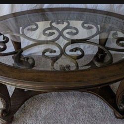 Vintage Metal Glass And Wood Coffee Table
34"D x 20.25"H x 48"W
We just saw this exact table at an antique store for 300.00