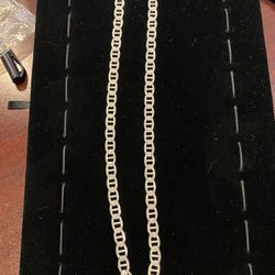 925 Sterling Silver 22” Anchor Cuban Chain Double Sided